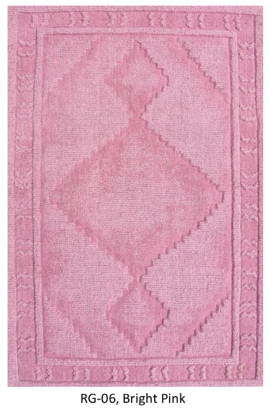Blended NZ Wool Hand-Tufted, Bright Pink, Loop & Cut Pile