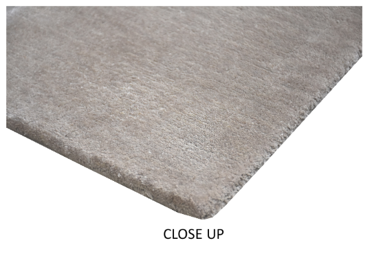 Real Silk Hand-Knotted, Beige, Cut Pile